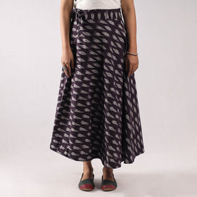Purple Wrap Around Cotton Pochampally Ikat Skirt