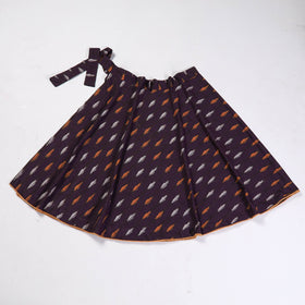 Purple Wrap Around Cotton Pochampally Ikat Skirt