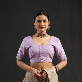 Buy Purple Zardozi Hand Embroidery Cotton Blouse Online