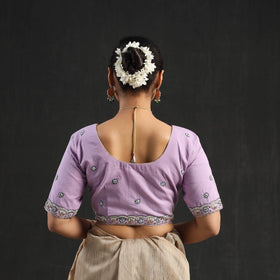 Buy Purple Zardozi Hand Embroidery Cotton Blouse Online