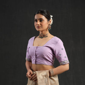 Buy Purple Zardozi Hand Embroidery Cotton Blouse Online
