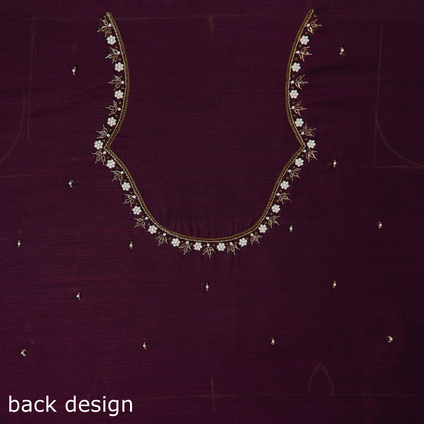 Purple - zardozi hand embroidery slub silk plain blouse