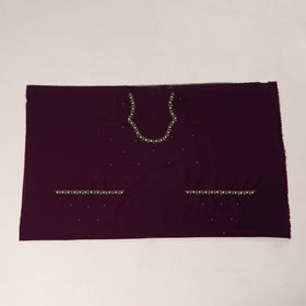 Purple - zardozi hand embroidery slub silk plain blouse