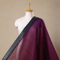 Purple - zari border dharwad cotton fabric 24 - handcrafted