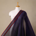 Purple - zari border dharwad cotton fabric 25 - handcrafted