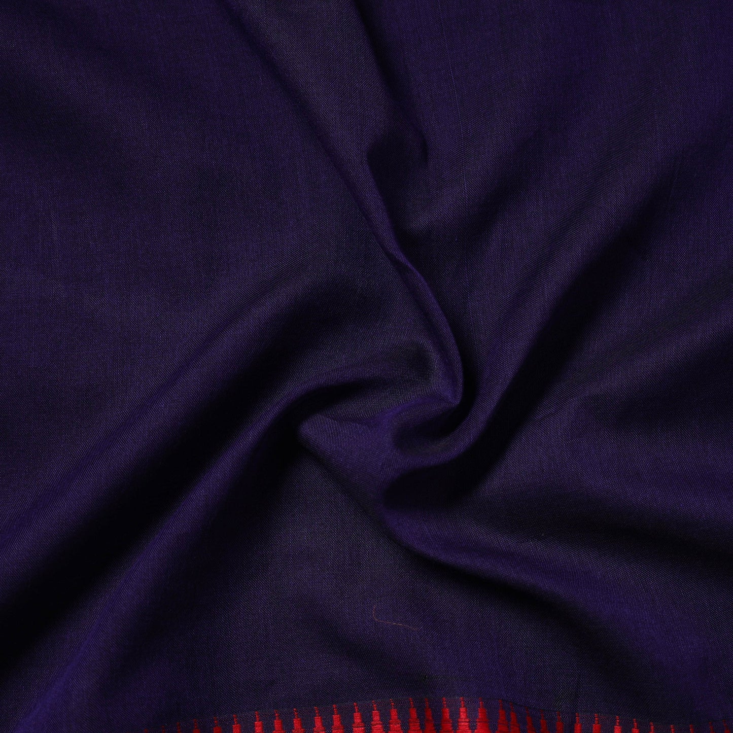 Purple - zari border dharwad cotton fabric 25 - handcrafted