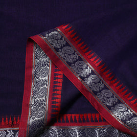 Purple - zari border dharwad cotton fabric 25 - handcrafted