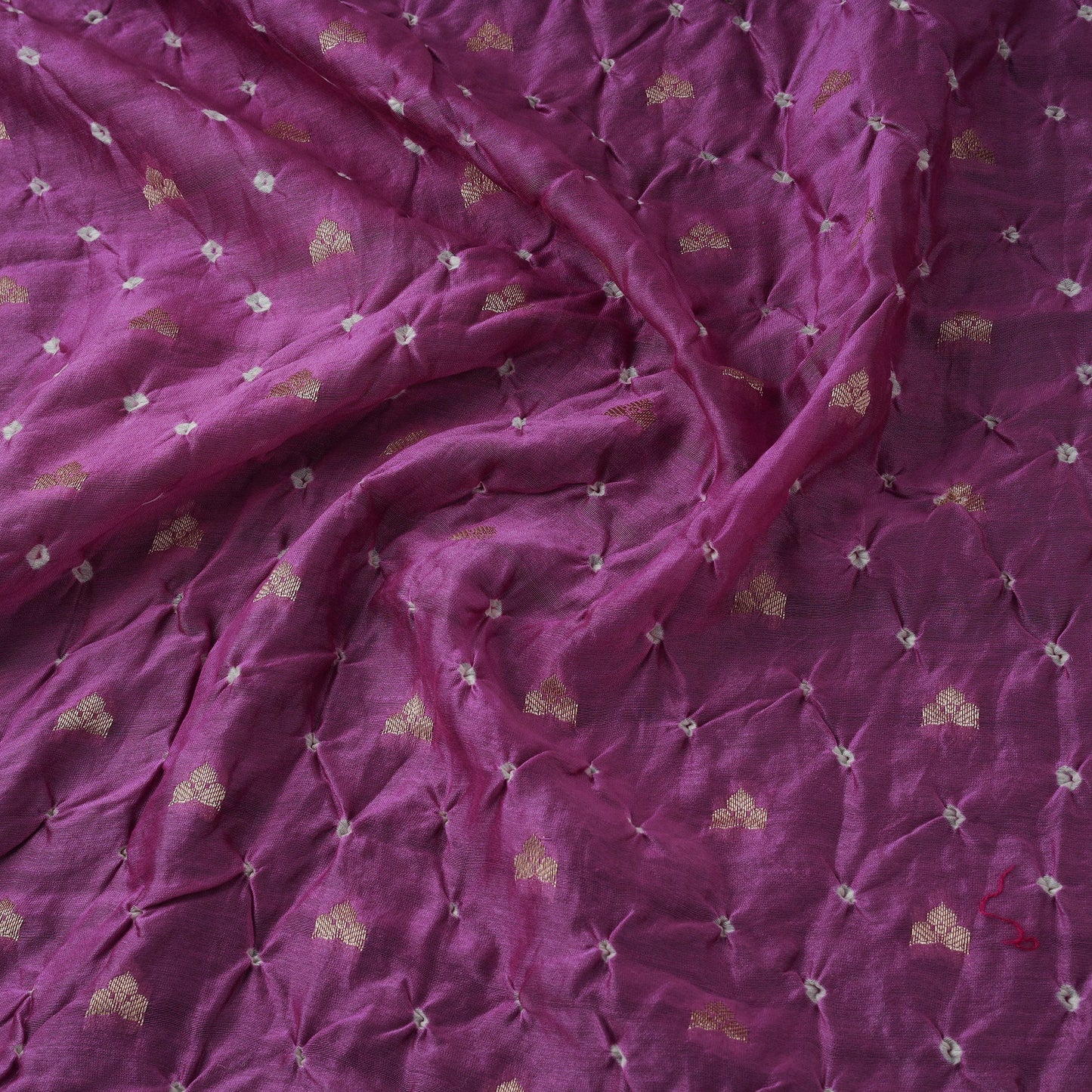 Zari buti silk tie-dye bandhani fabric 03 - handcrafted
