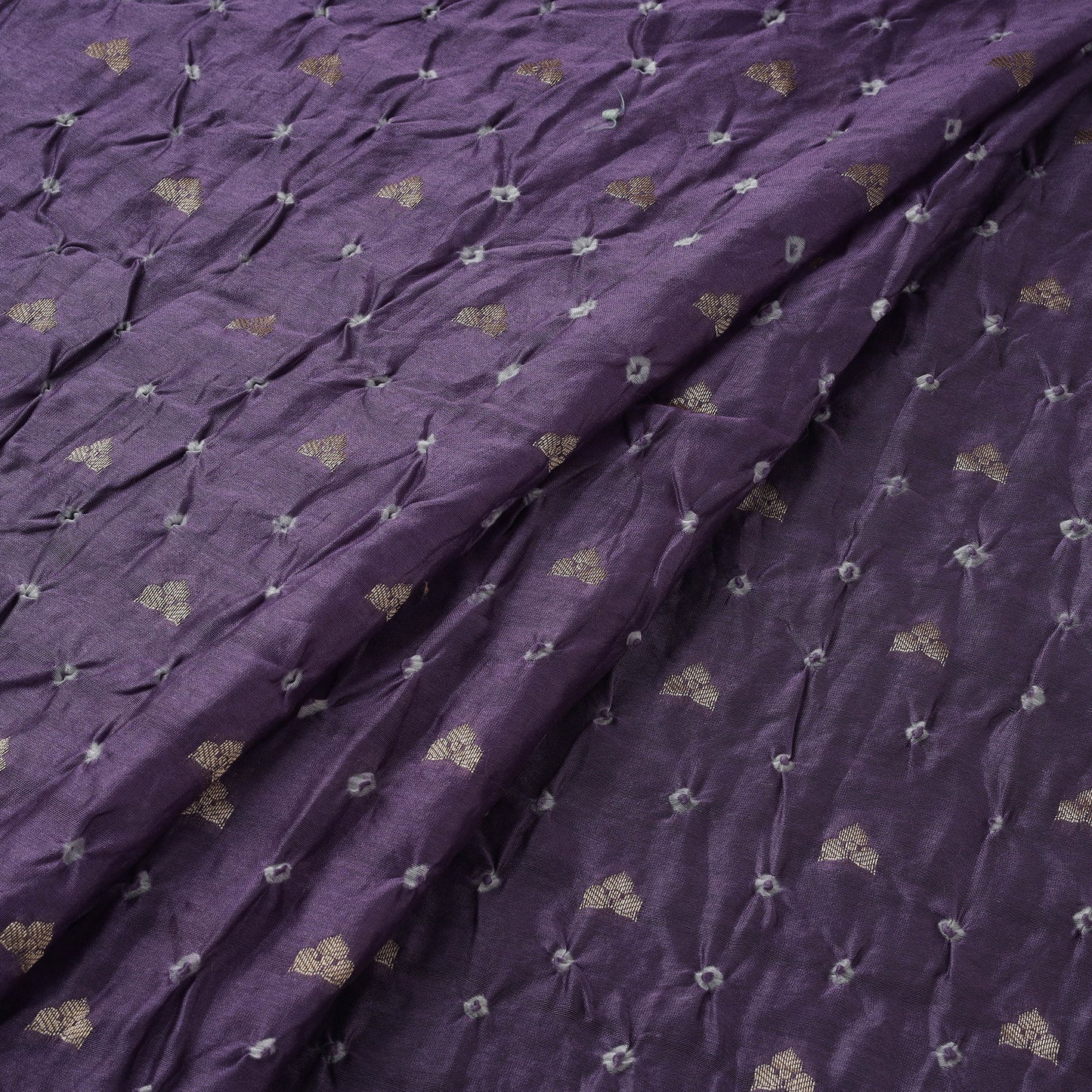 Zari buti silk tie-dye bandhani fabric 06 - handcrafted
