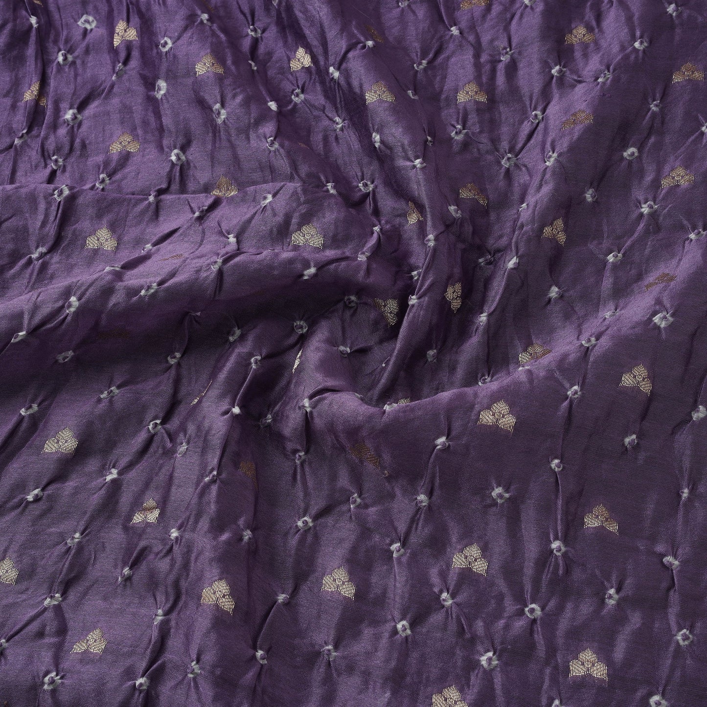 Zari buti silk tie-dye bandhani fabric 06 - handcrafted