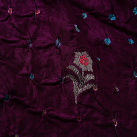 Zari buti silk tie-dye bandhani fabric 32 - handcrafted