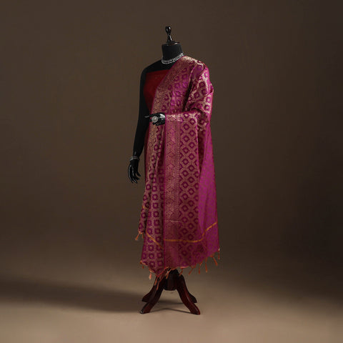 Zari work banarasi silk dupatta 23 - handcrafted