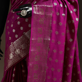 Zari work chiniya silk banarasi saree 11 - handcrafted