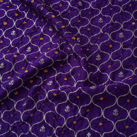 Zari work silk tie-dye bandhani fabric 41 - handcrafted
