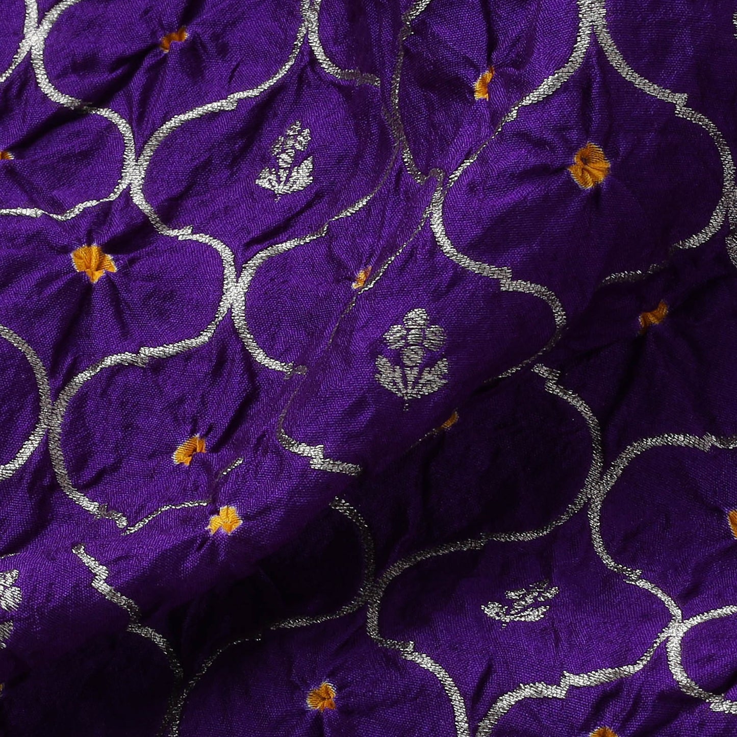 Zari work silk tie-dye bandhani fabric 41 - handcrafted
