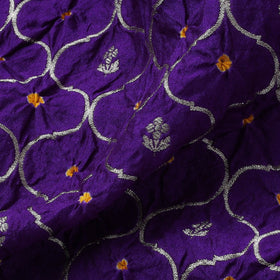 Zari work silk tie-dye bandhani fabric 41 - handcrafted
