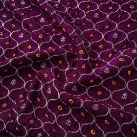 Zari work silk tie-dye bandhani fabric 42 - handcrafted