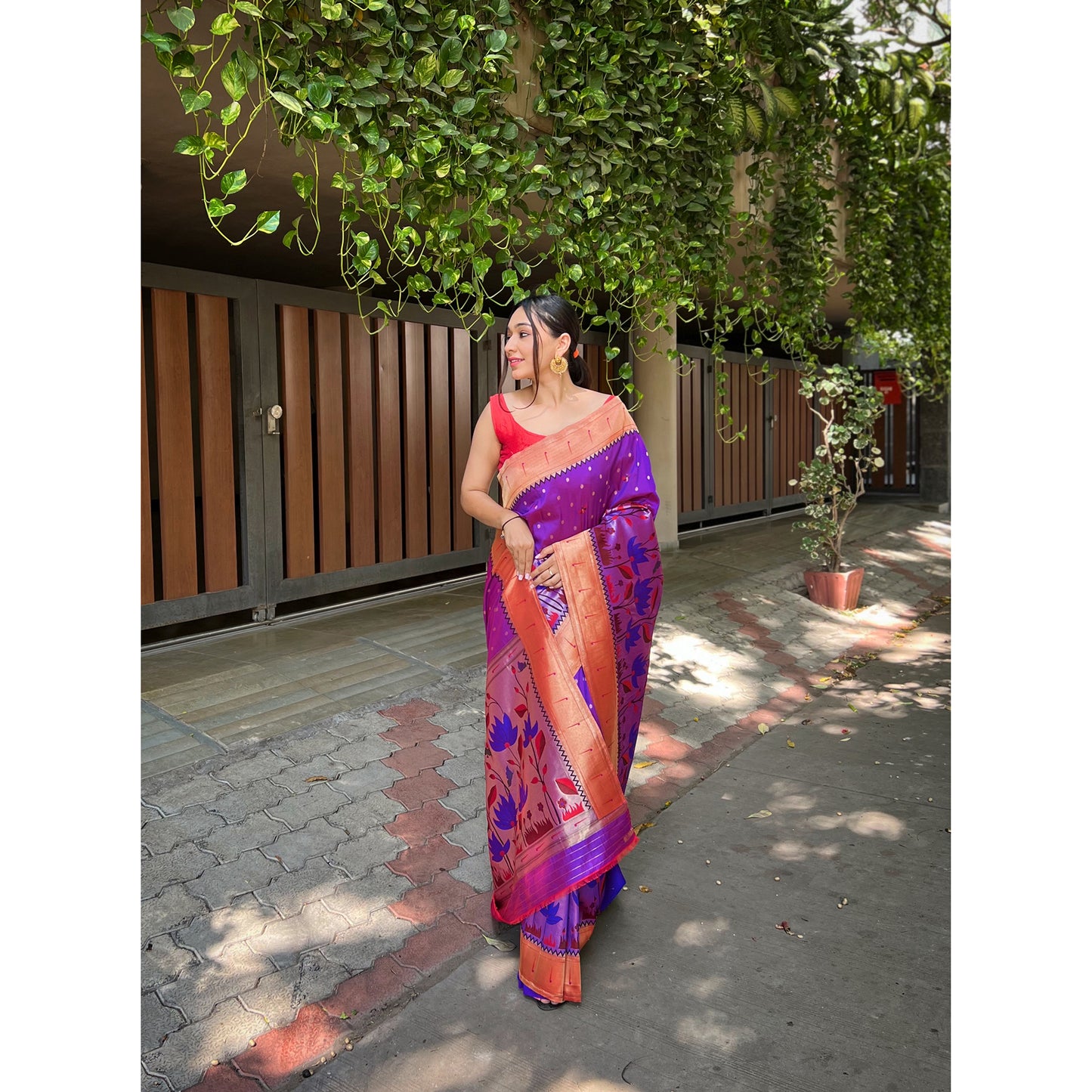 Titli Purple Banarasi Silk Handwork Saree