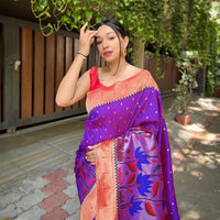 Titli Purple Banarasi Silk Handwork Saree