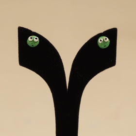 Quirklets handpainted clay stud earrings 40 - handcrafted