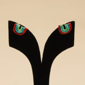 Quirklets handpainted clay stud earrings 50 - handcrafted