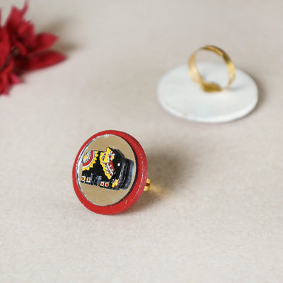 Buy Madhubani Handpainted Wooden ring Online India l iTokri.com