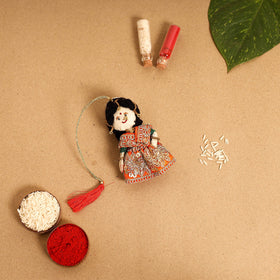  Radha Morpankh - Hand Embroidered & Felt Work Rakhi & Lumba Set 