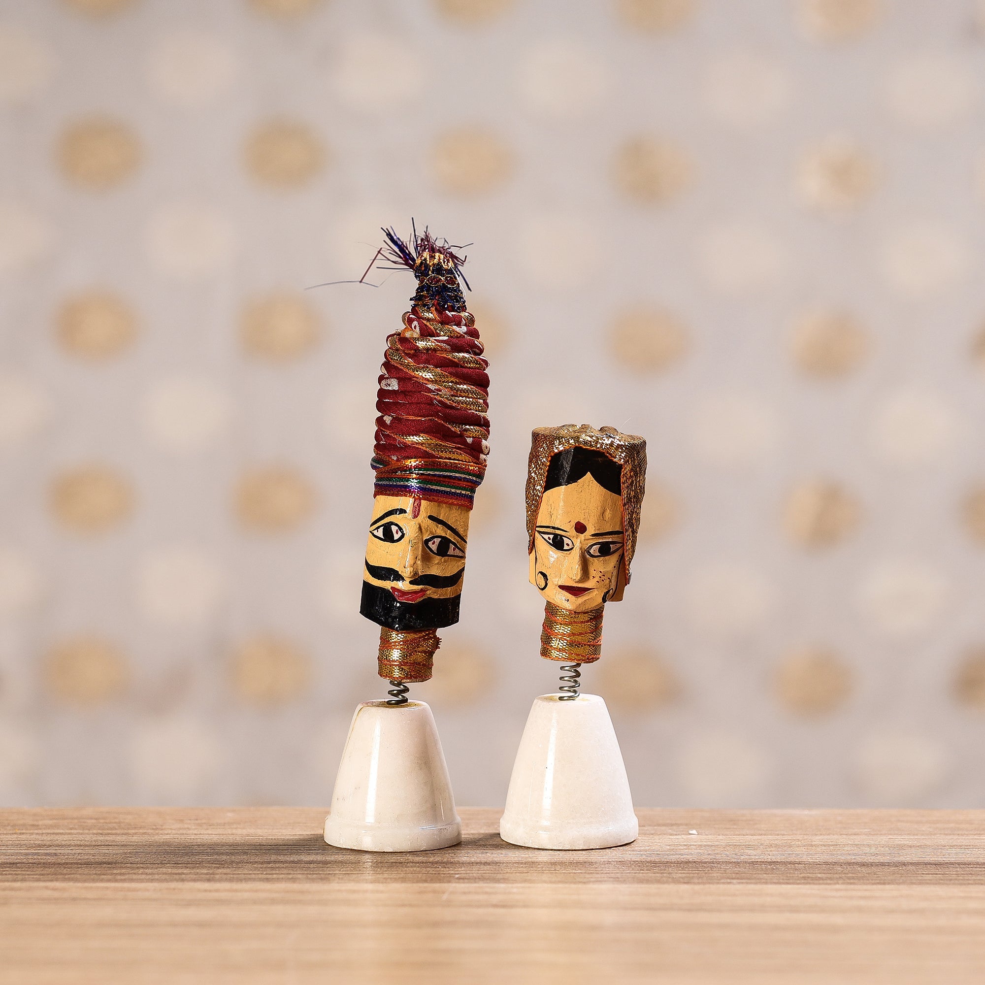  Rajasthani Bobble Head Handmade Puppet / Kathputli 