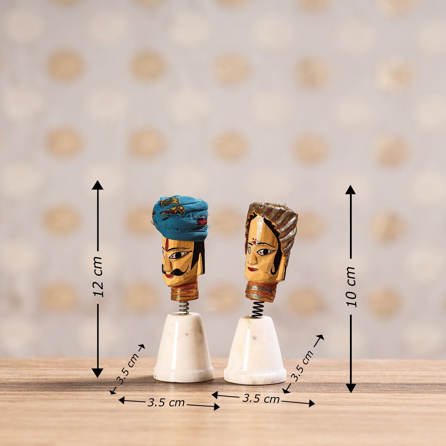  Rajasthani Bobble Head Handmade Puppet / Kathputli 