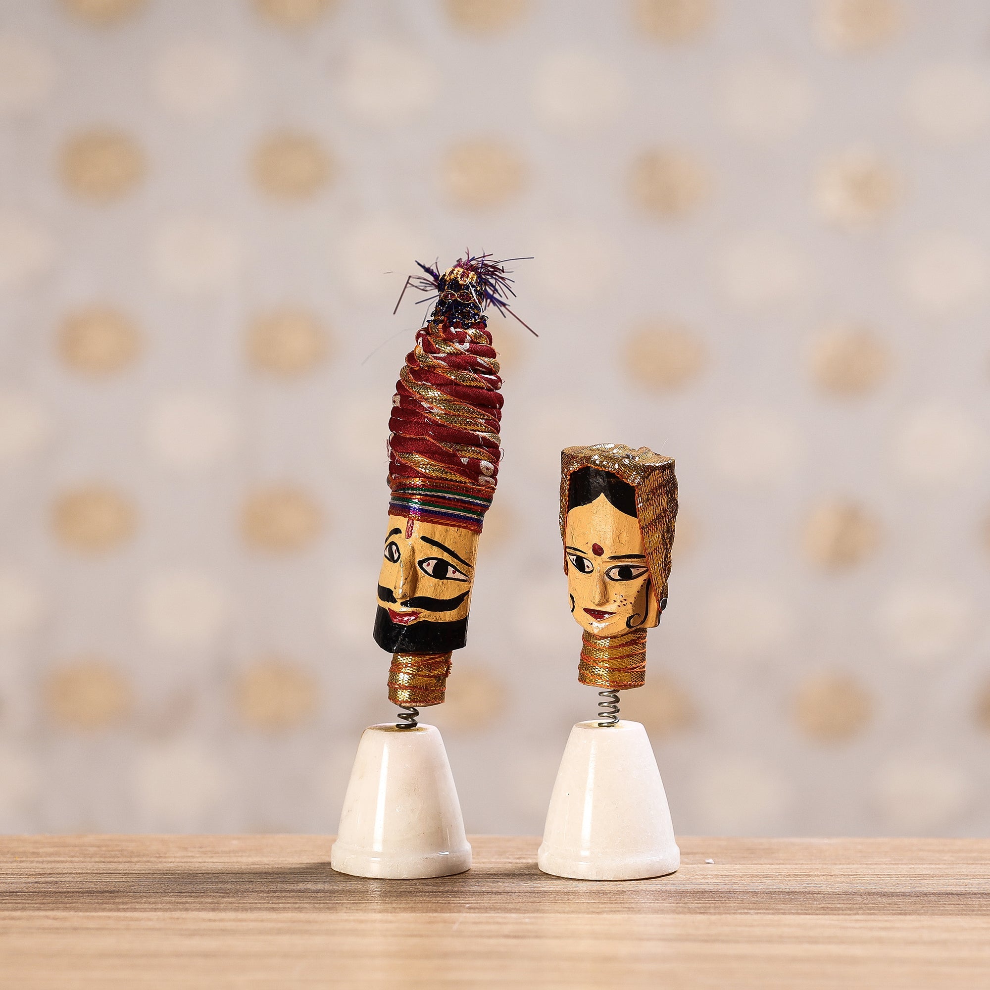  Rajasthani Bobble Head Handmade Puppet / Kathputli 