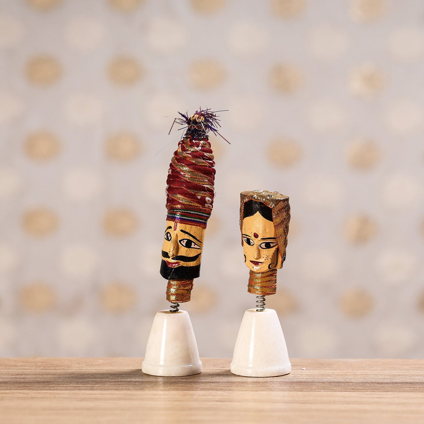  Rajasthani Bobble Head Handmade Puppet / Kathputli 