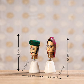  Rajasthani Bobble Head Handmade Puppet / Kathputli 