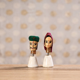  Rajasthani Bobble Head Handmade Puppet / Kathputli 