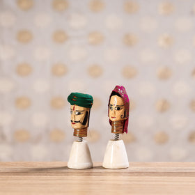  Rajasthani Bobble Head Handmade Puppet / Kathputli 