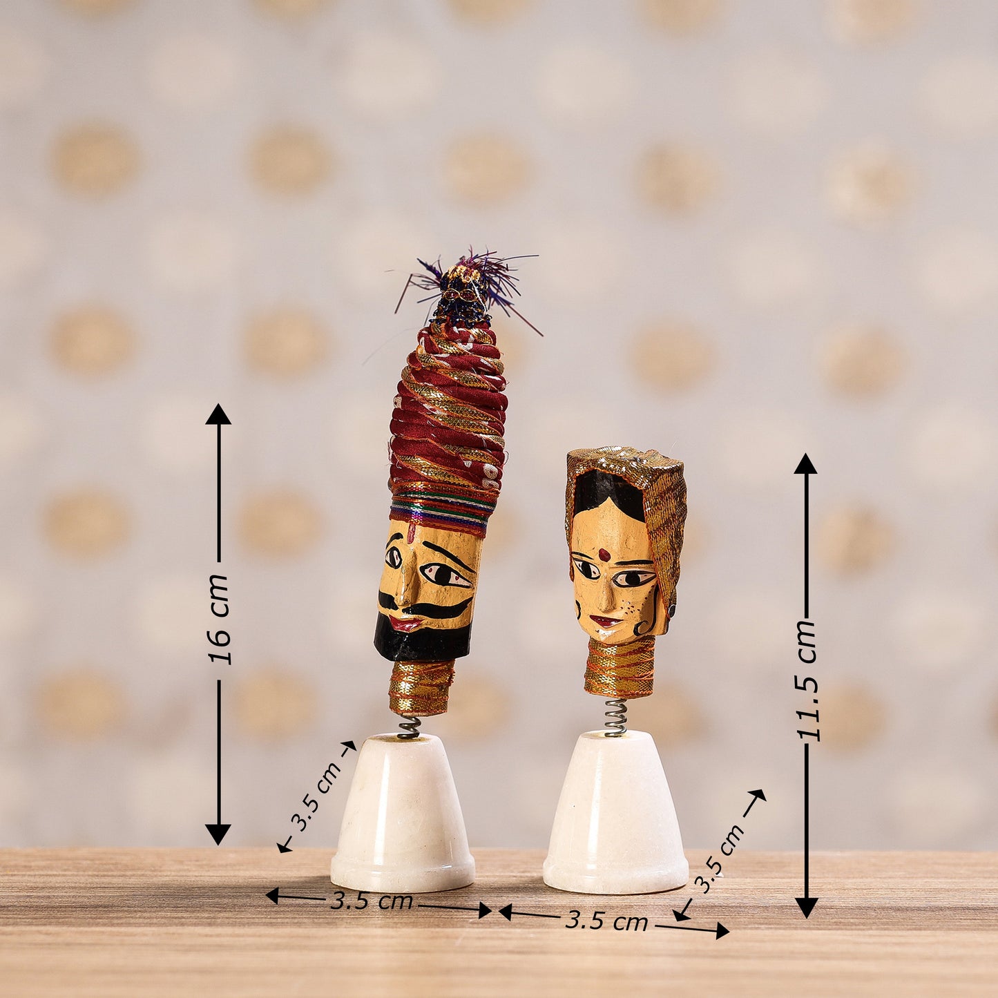  Rajasthani Bobble Head Handmade Puppet / Kathputli 