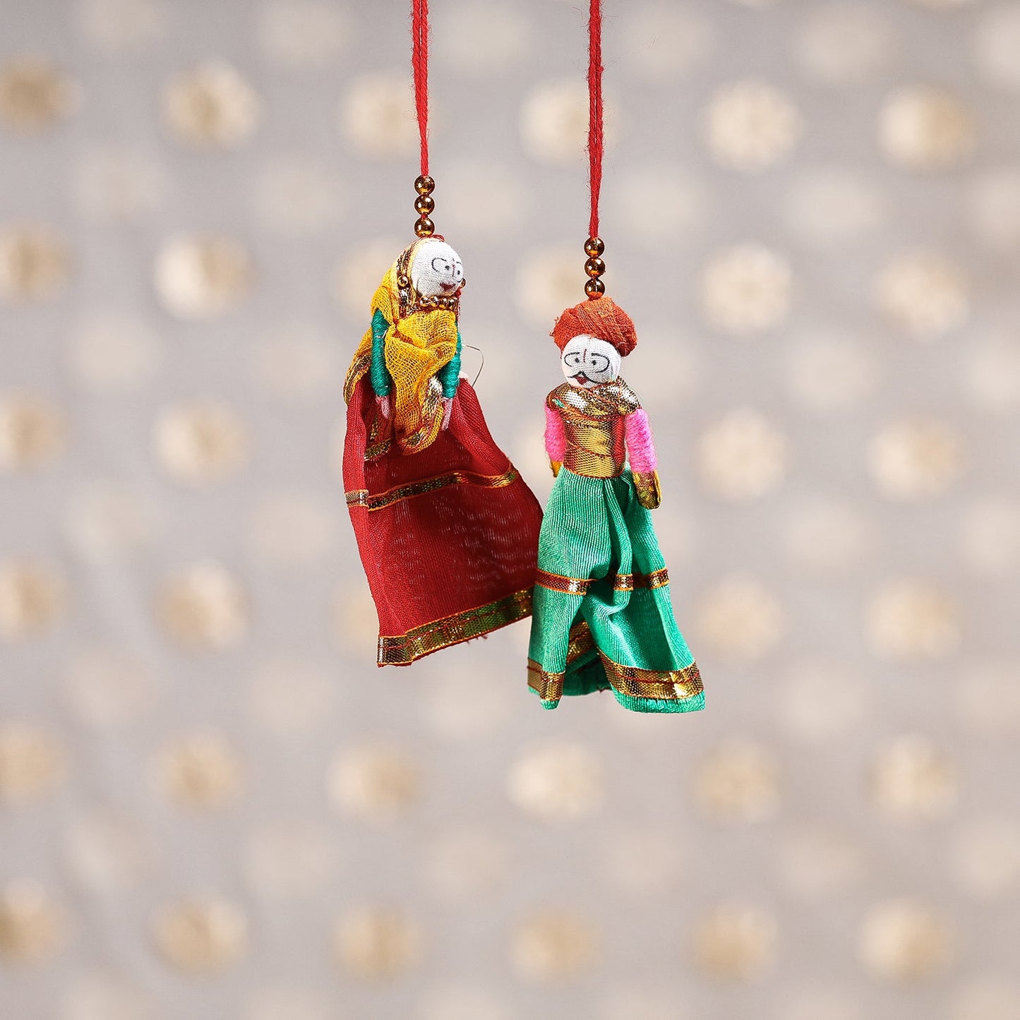  Rajasthani Couple Handmade Hanging / Kathputli 