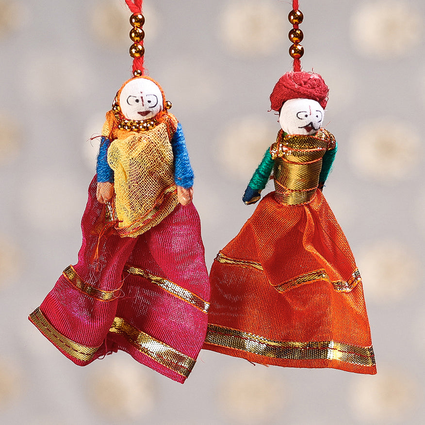  Rajasthani Couple Handmade Hanging / Kathputli 