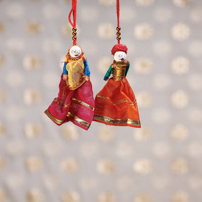  Rajasthani Couple Handmade Hanging / Kathputli 