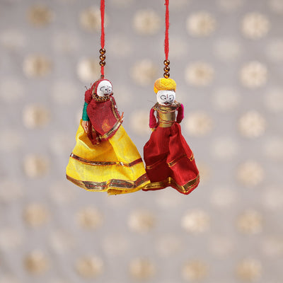  Rajasthani Couple Handmade Hanging / Kathputli 