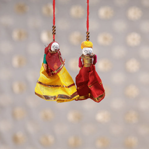  Rajasthani Couple Handmade Hanging / Kathputli 