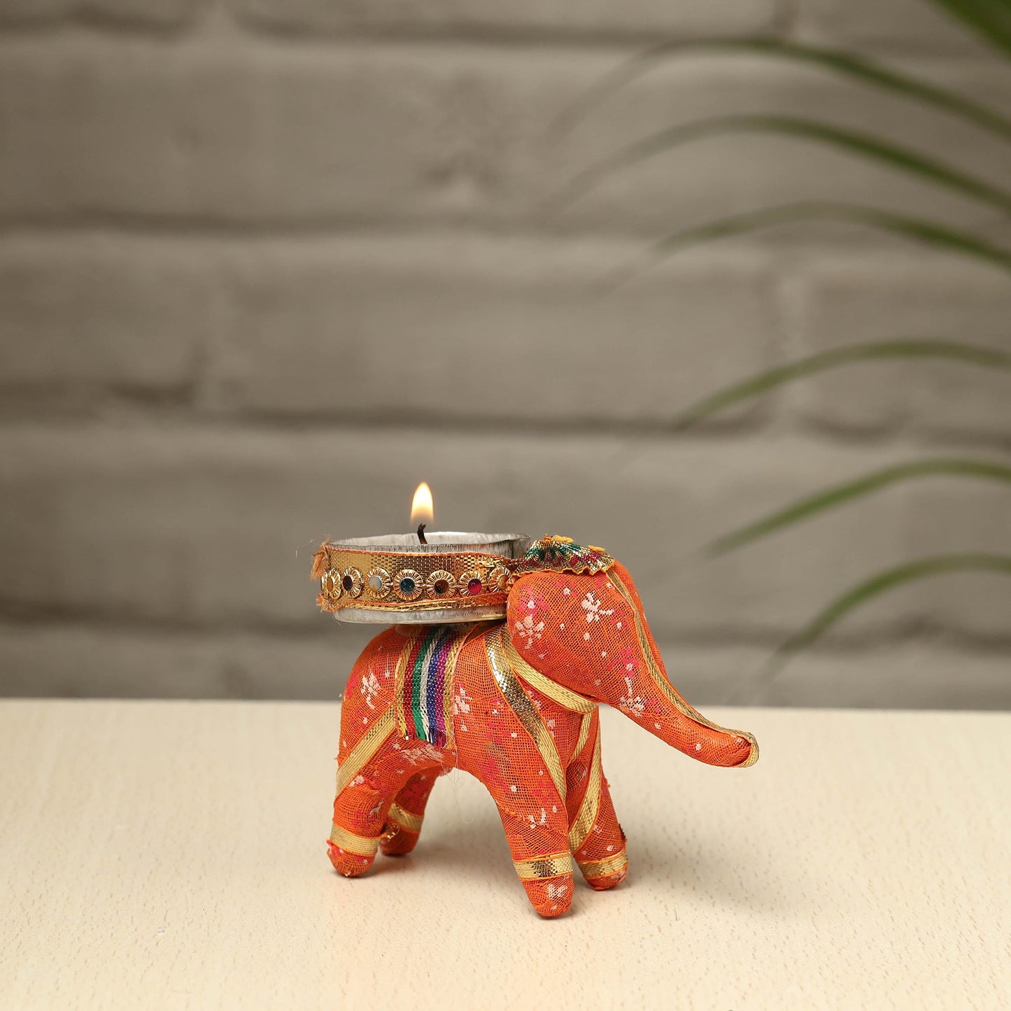  Rajasthani Elephant Handmade Tealight Candle Holder 