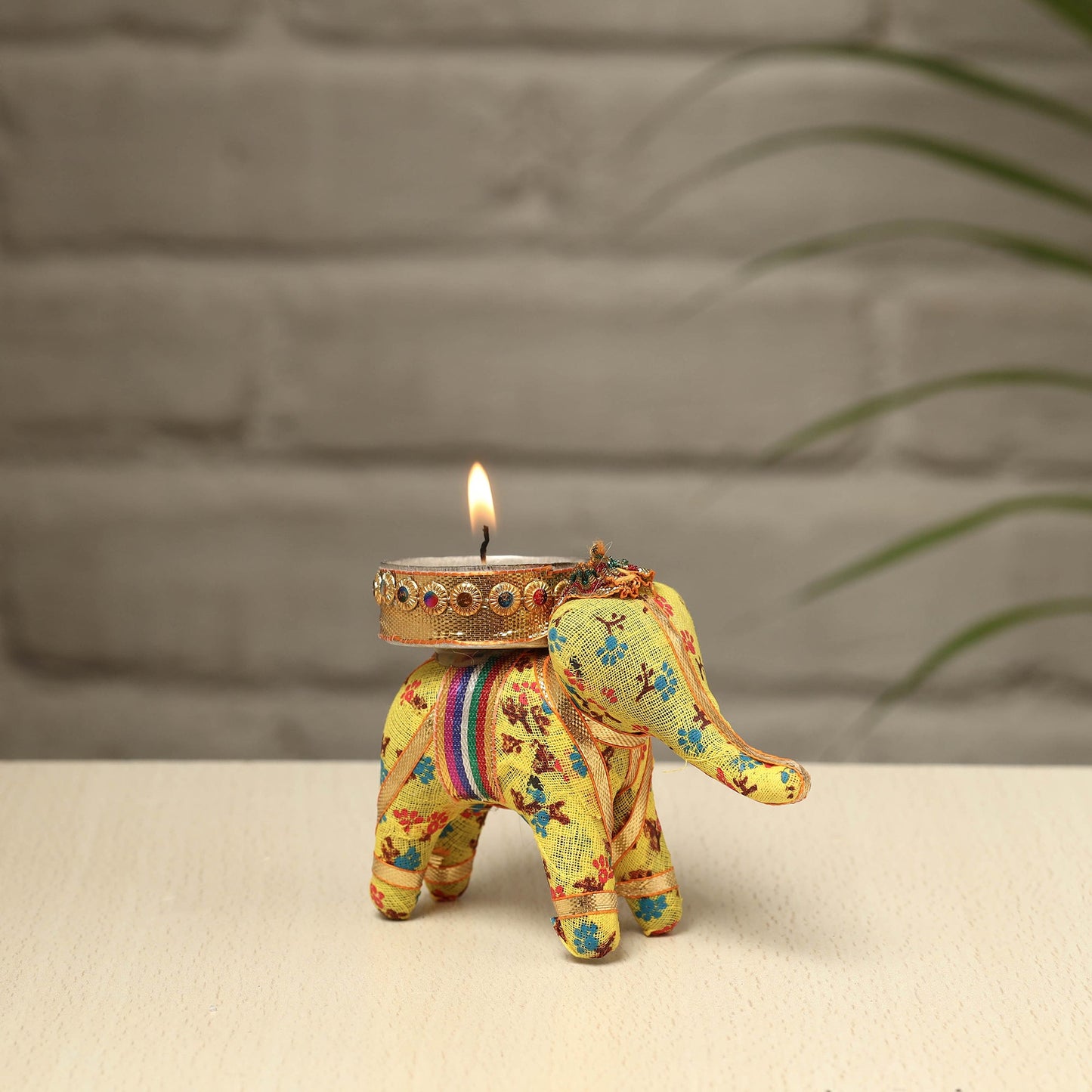  Rajasthani Elephant Handmade Tealight Candle Holder 