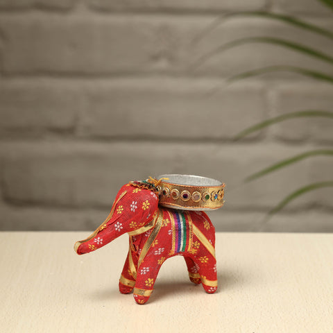  Rajasthani Elephant Handmade Tealight Candle Holder 