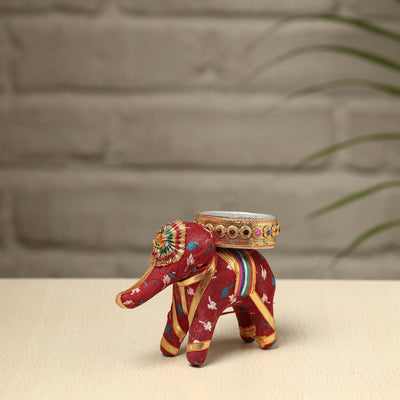  Rajasthani Elephant Handmade Tealight Candle Holder 