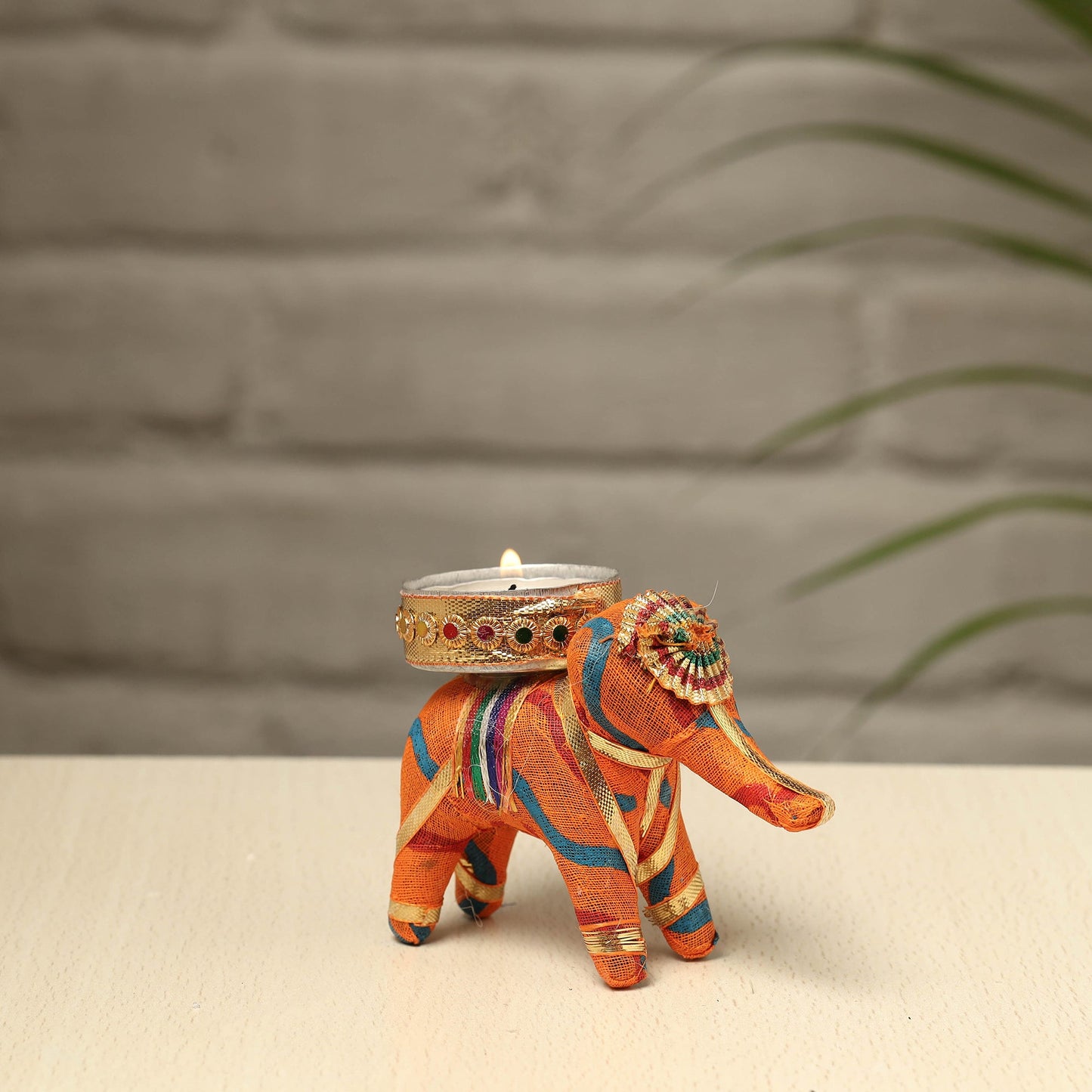  Rajasthani Elephant Handmade Tealight Candle Holder 