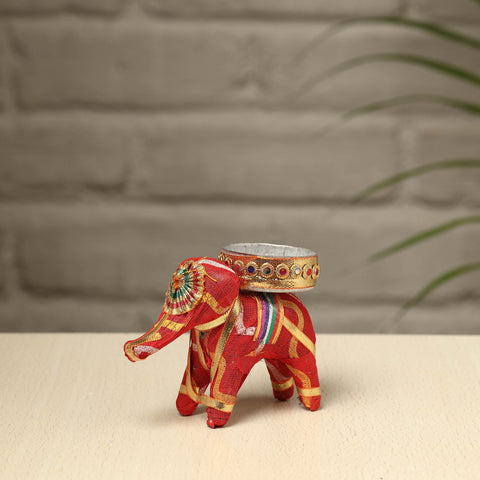 Rajasthani Elephant Handmade Tealight Candle Holder 