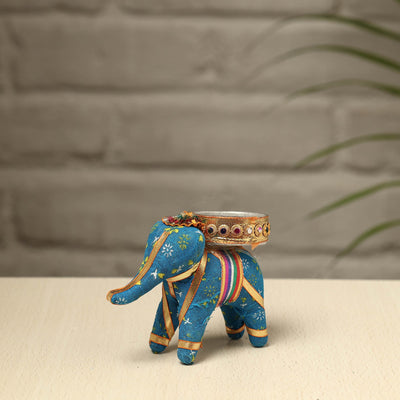  Rajasthani Elephant Handmade Tealight Candle Holder 