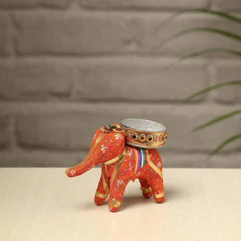  Rajasthani Elephant Handmade Tealight Candle Holder 
