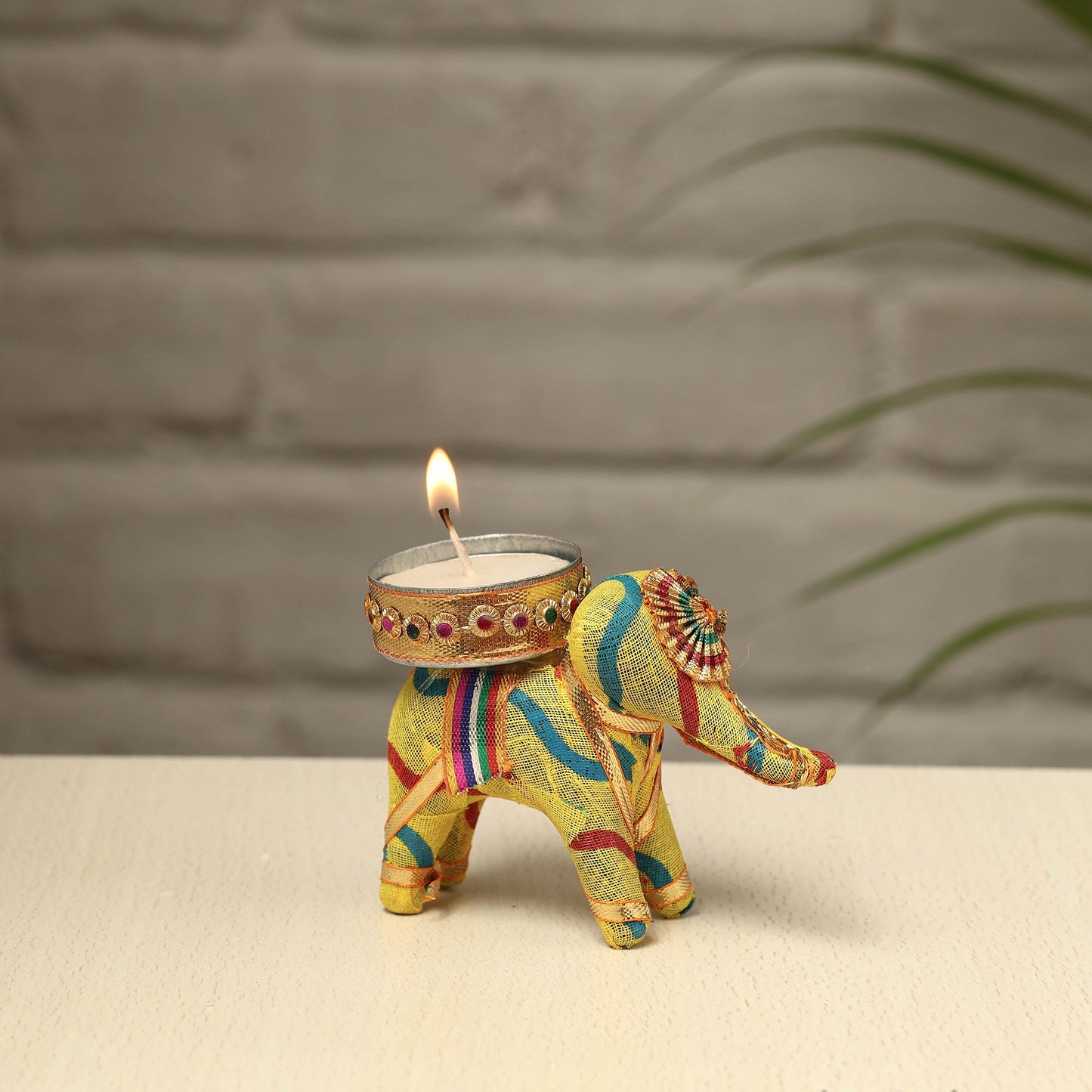 Rajasthani Elephant Handmade Tealight Candle Holder 