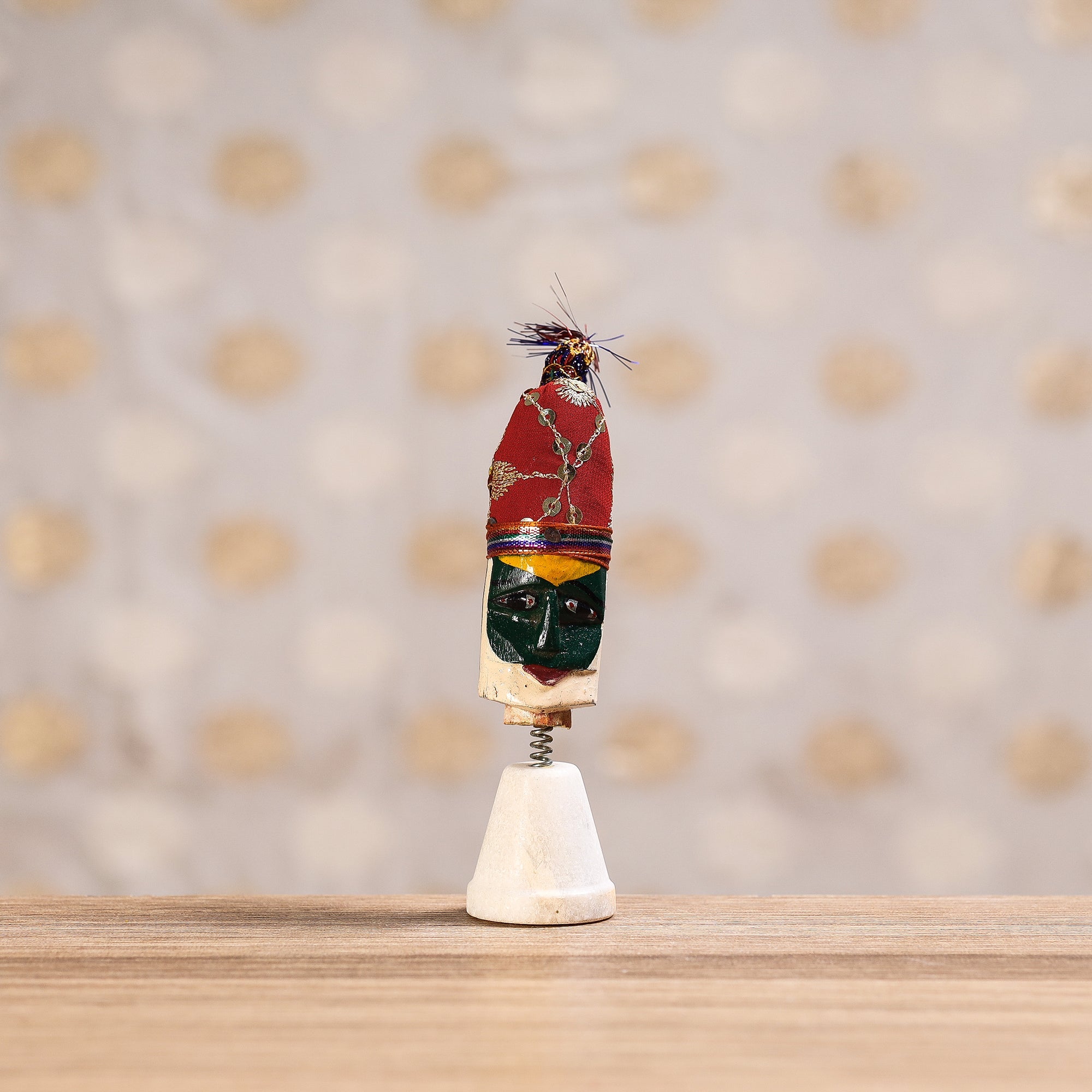  Rajasthani Men Bobble Head Handmade Puppet / Kathputli 